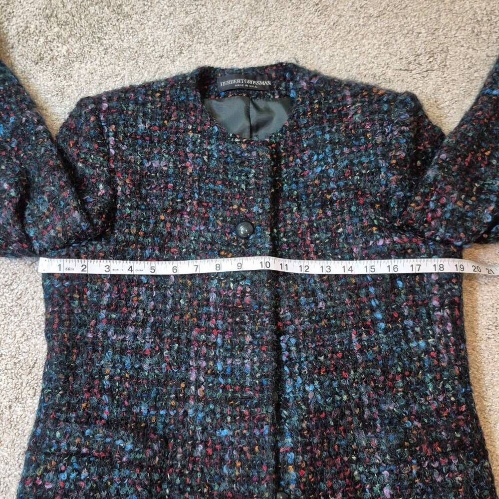 HERBERT GROSSMAN Wool Blend Tweed Jacket Size 8 - Picture 4 of 8